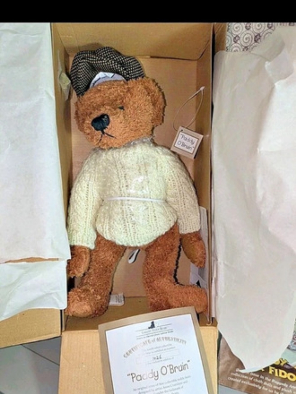 Gallery Paddy 'O' Bruin Collectible Bear with Certificate, 13" Tall